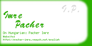 imre pacher business card